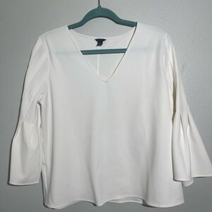 Ann Taylor Cream Bell Sleeve Blouse